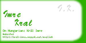 imre kral business card